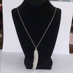 Silver feather necklace